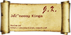 Jánossy Kinga névjegykártya